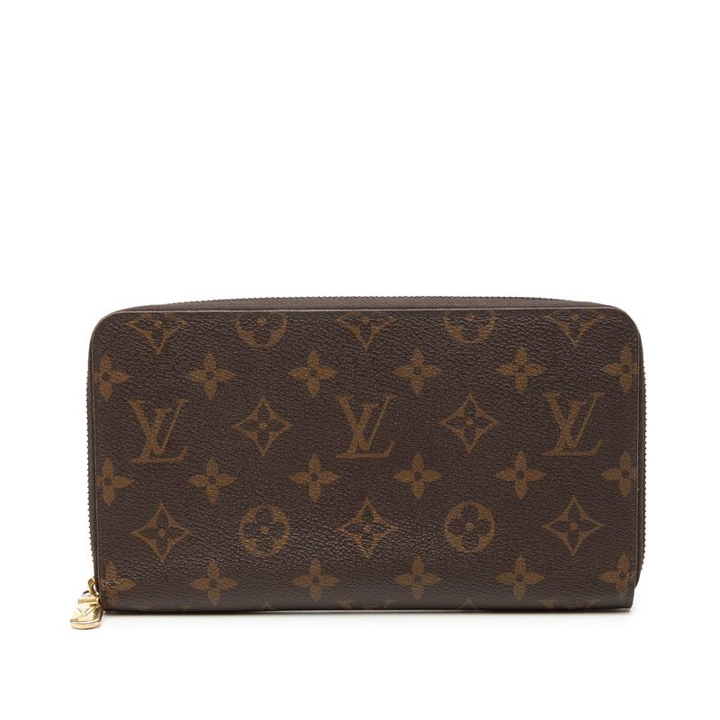 Louis Vuitton Monogram Zippy Organizer Zip Around Wallet Brown Leather