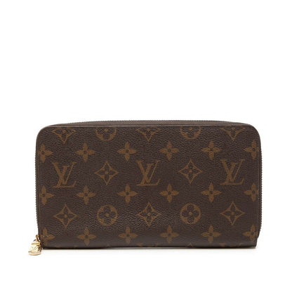 Louis Vuitton Monogram Zippy Organizer Zip Around Wallet Brown Leather