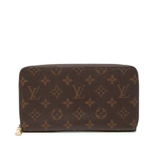Louis Vuitton Monogram Zippy Organizer Zip Around Wallet Brown Leather