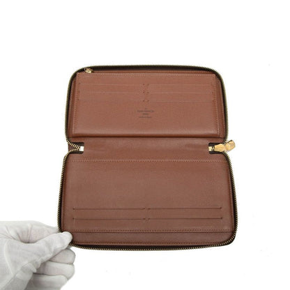 Louis Vuitton Monogram Zippy Organizer Zip Around Wallet Brown Leather — view 4