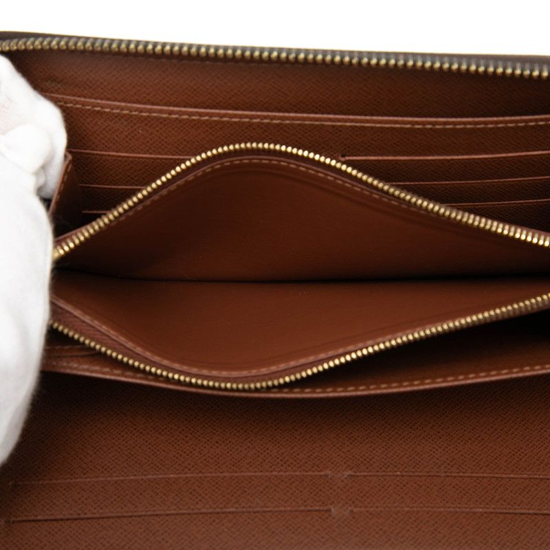 Louis Vuitton Monogram Zippy Organizer Zip Around Wallet Brown Leather — view 5