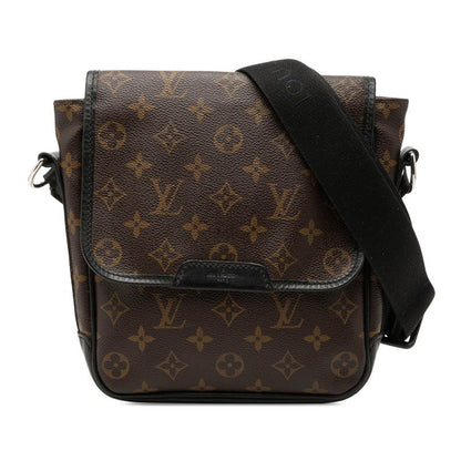 Louis Vuitton Monogram Macassar Bus PM Crossbody Shoulder Bag Brown Black