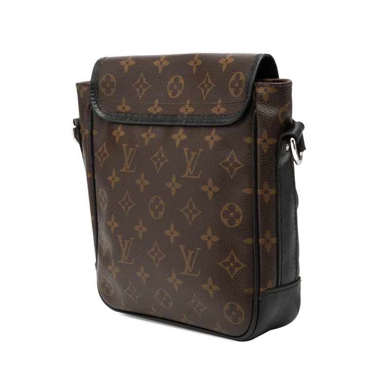 Louis Vuitton Monogram Macassar Bus PM Crossbody Shoulder Bag Brown Black — view 2