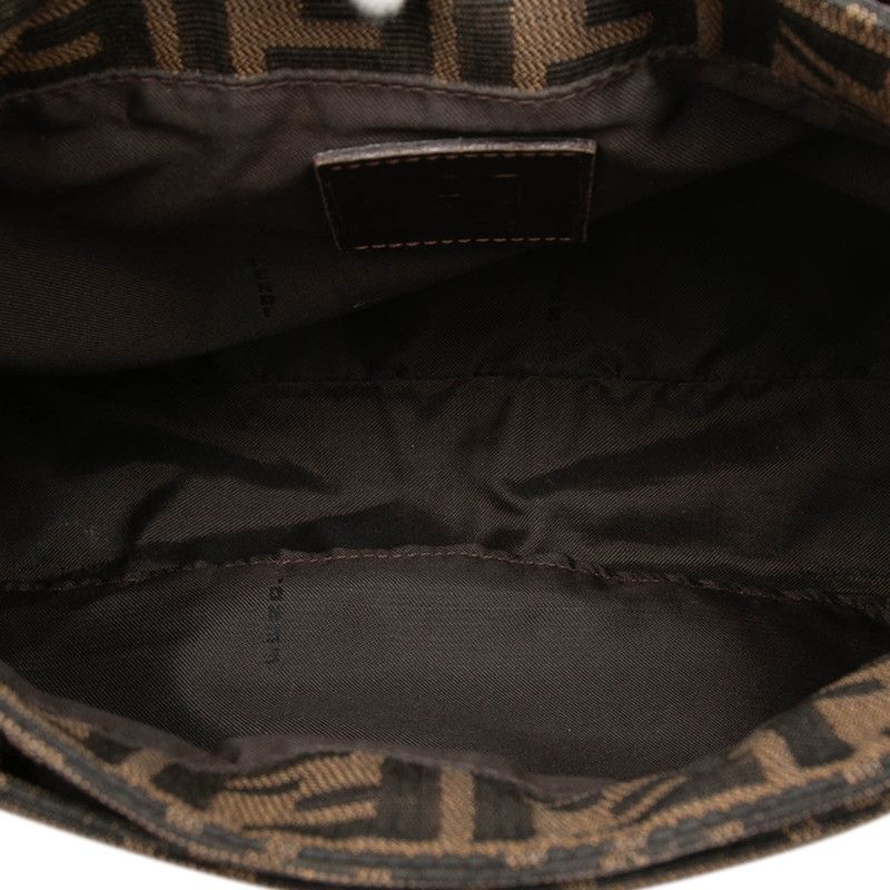 Fendi Zucca Shoulder Bag Brown Canvas Leather — view 4