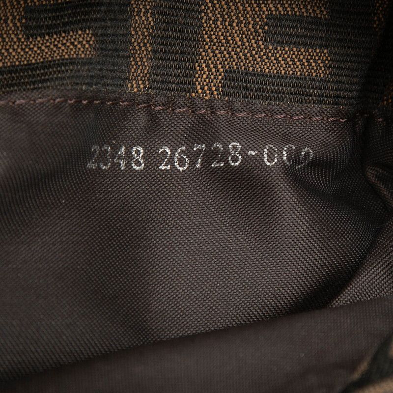Fendi Zucca Shoulder Bag Brown Canvas Leather — view 6