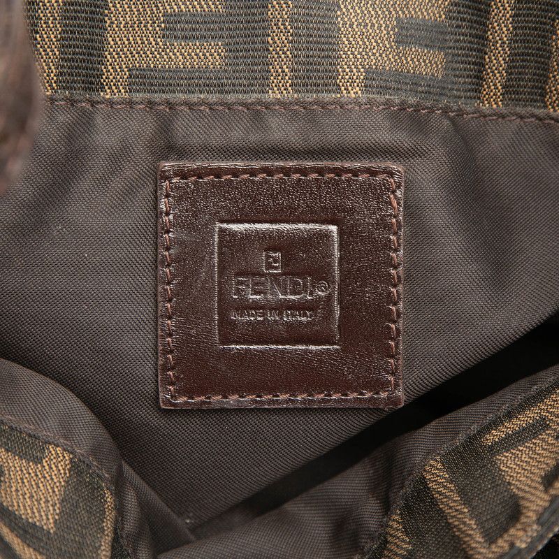 Fendi Zucca Shoulder Bag Brown Canvas Leather — view 5