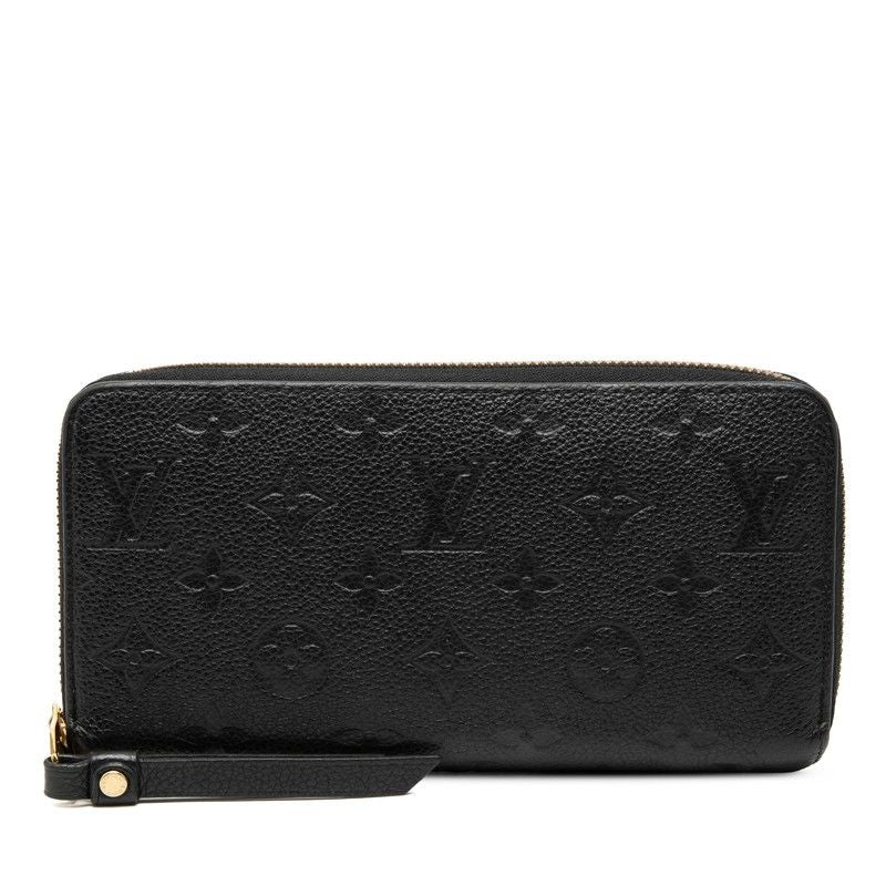 Louis Vuitton Monogram Empreinte Zippy Wallet Zip Around Noir Black Leather