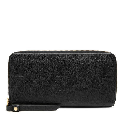 Louis Vuitton Monogram Empreinte Zippy Wallet Zip Around Noir Black Leather
