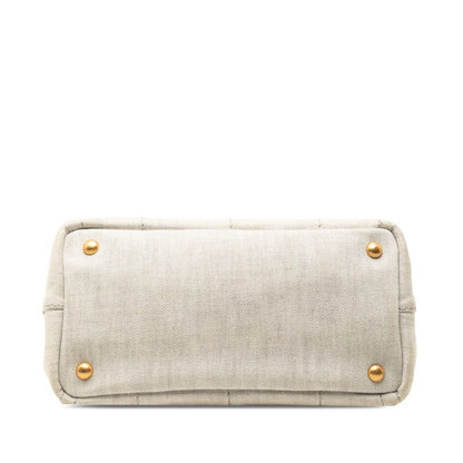 Prada Canapa Mini 2-Way Shoulder Bag Gray Canvas — view 3