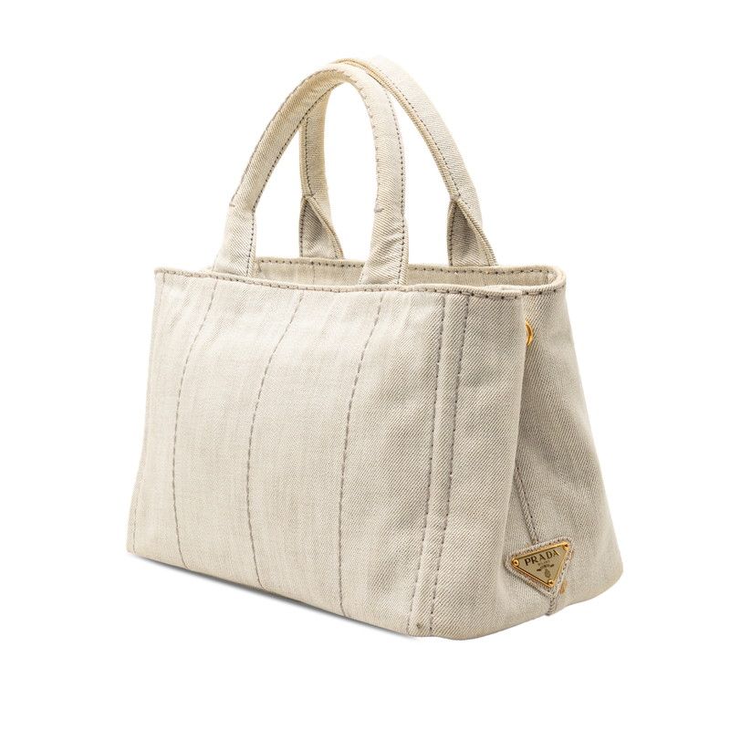 Prada Canapa Mini 2-Way Shoulder Bag Gray Canvas — view 2