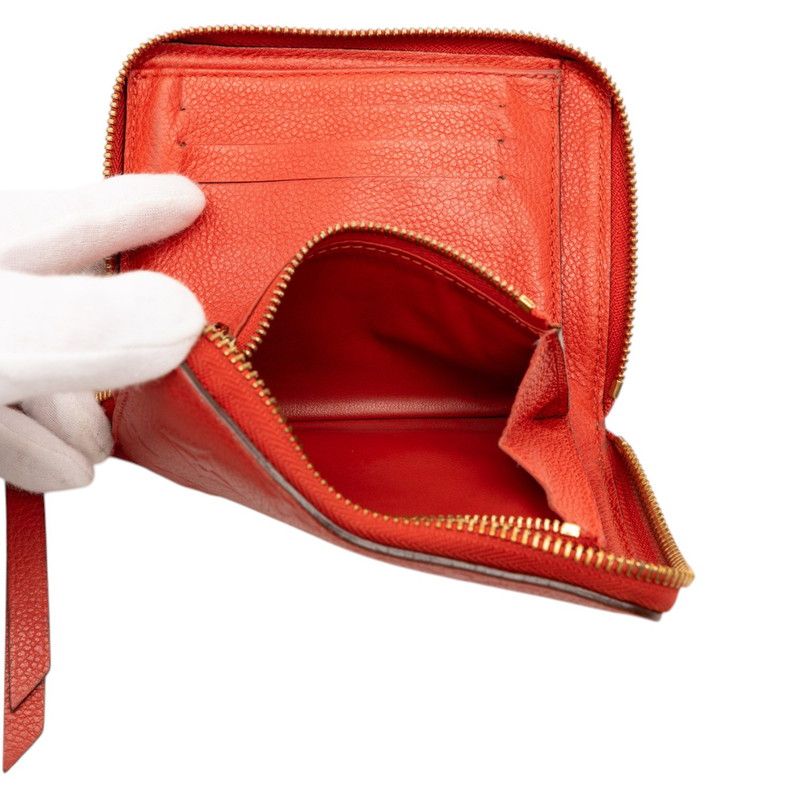 Louis Vuitton Monogram Empreinte Compact Bifold Wallet Orian Red Leather — view 5