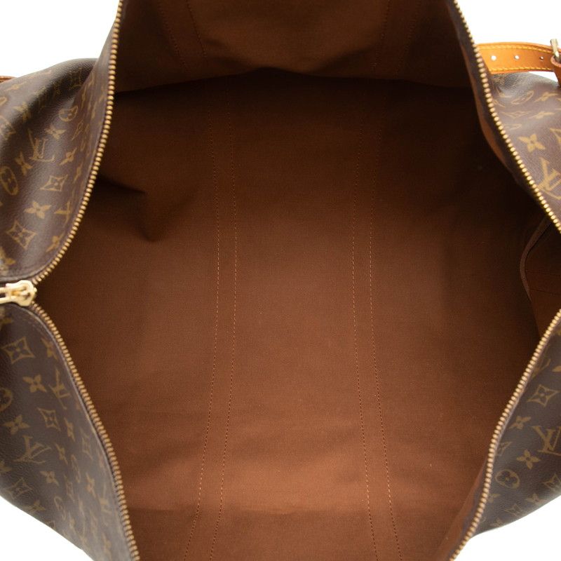 Louis Vuitton Monogram Keepall Bandouliere 60 Boston Bag 2-Way Brown Leather — view 4