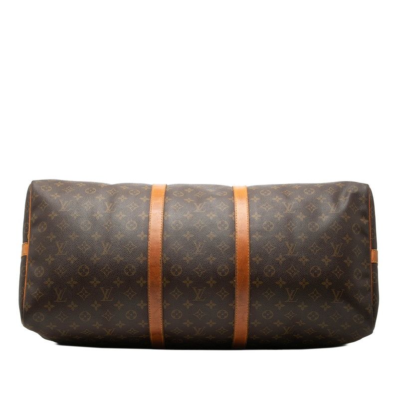 Louis Vuitton Monogram Keepall Bandouliere 60 Boston Bag 2-Way Brown Leather — view 3