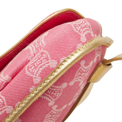 Celine Triomphe Belt Bag Waist Pouch 34 Pink Gold Denim Leather — view 5