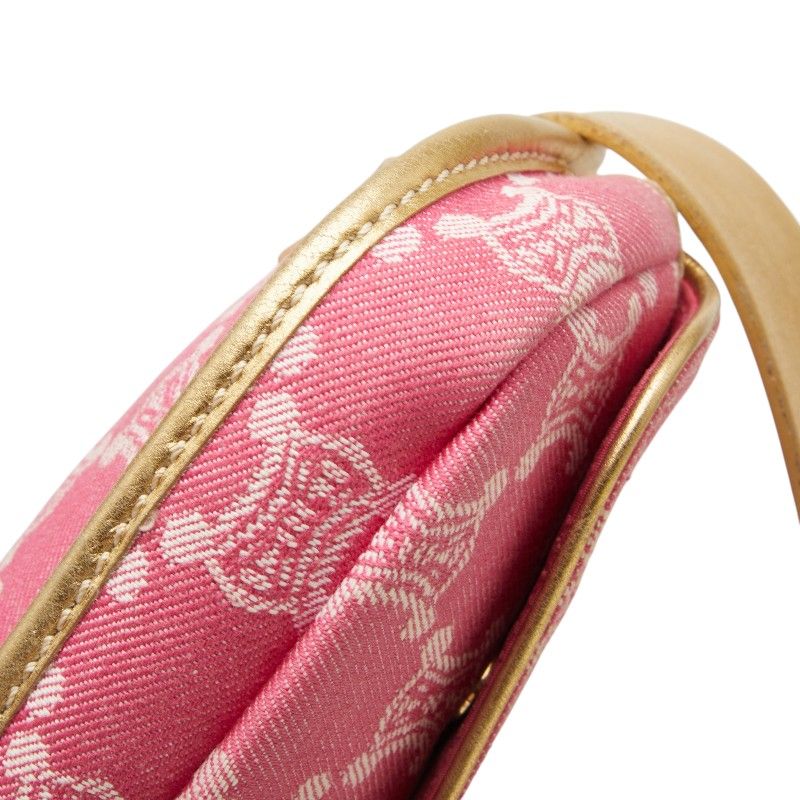 Celine Triomphe Belt Bag Waist Pouch 34 Pink Gold Denim Leather — view 6