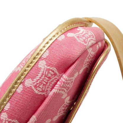 Celine Triomphe Belt Bag Waist Pouch 34 Pink Gold Denim Leather — view 6
