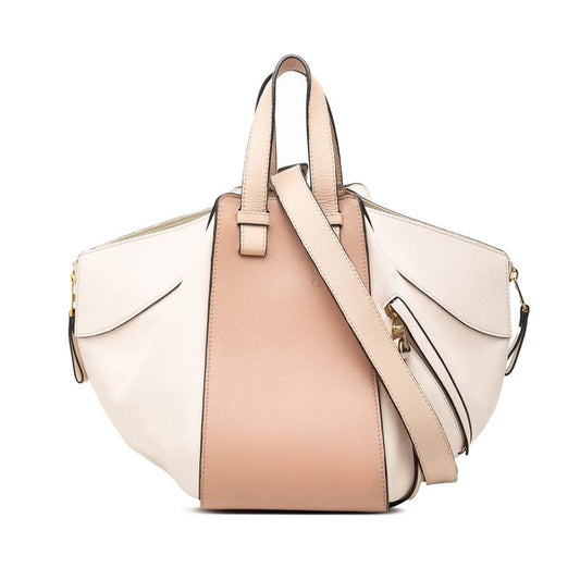 Loewe Hammock Small 2-Way Shoulder Bag Pink Beige Leather