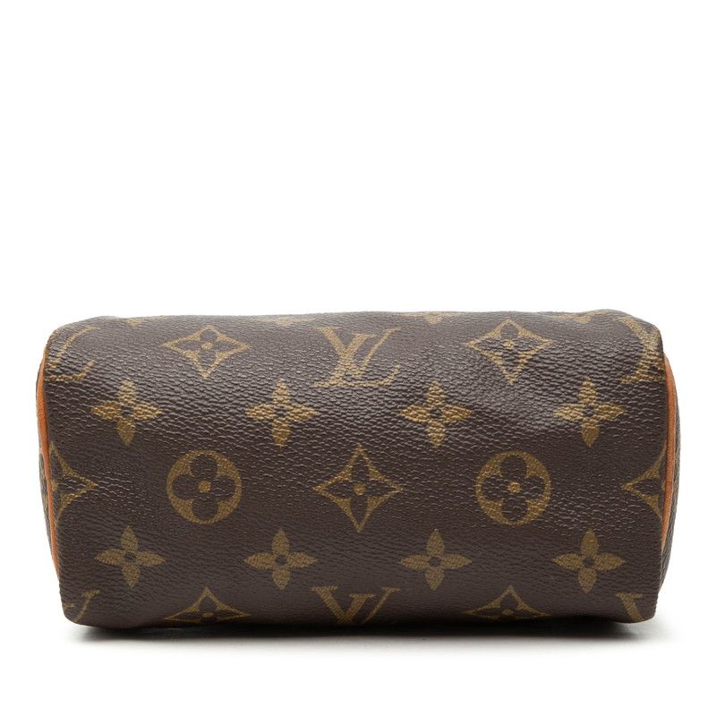 Louis Vuitton Monogram Mini Speedy 2-Way Shoulder Bag Brown Leather — view 3