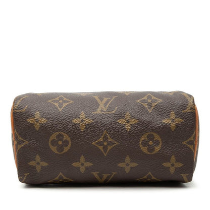 Louis Vuitton Monogram Mini Speedy 2-Way Shoulder Bag Brown Leather — view 3