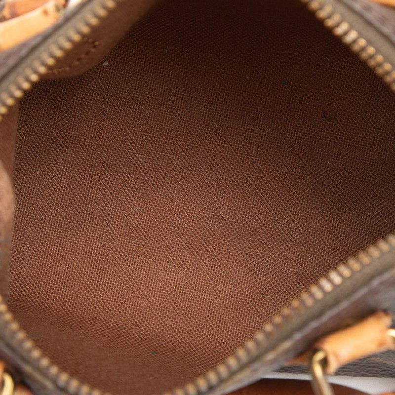Louis Vuitton Monogram Mini Speedy 2-Way Shoulder Bag Brown Leather — view 4