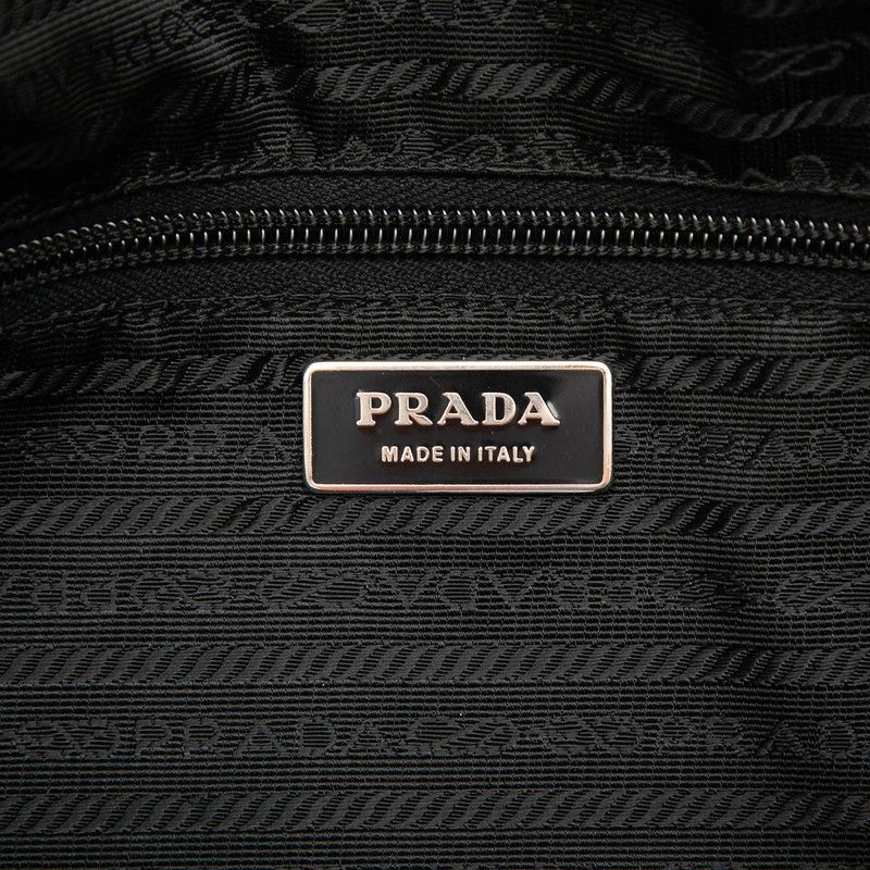 Prada Crossbody Shoulder Bag Black Nylon Leather — view 5