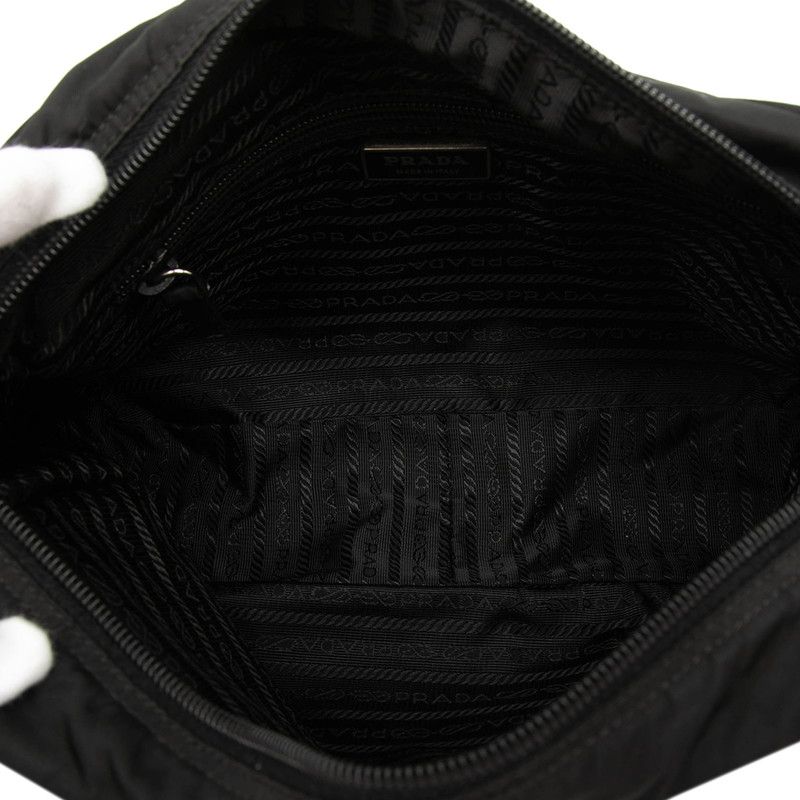 Prada Crossbody Shoulder Bag Black Nylon Leather — view 4