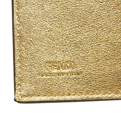 Fendi Trifold Wallet Compact Gold Leather — view 9