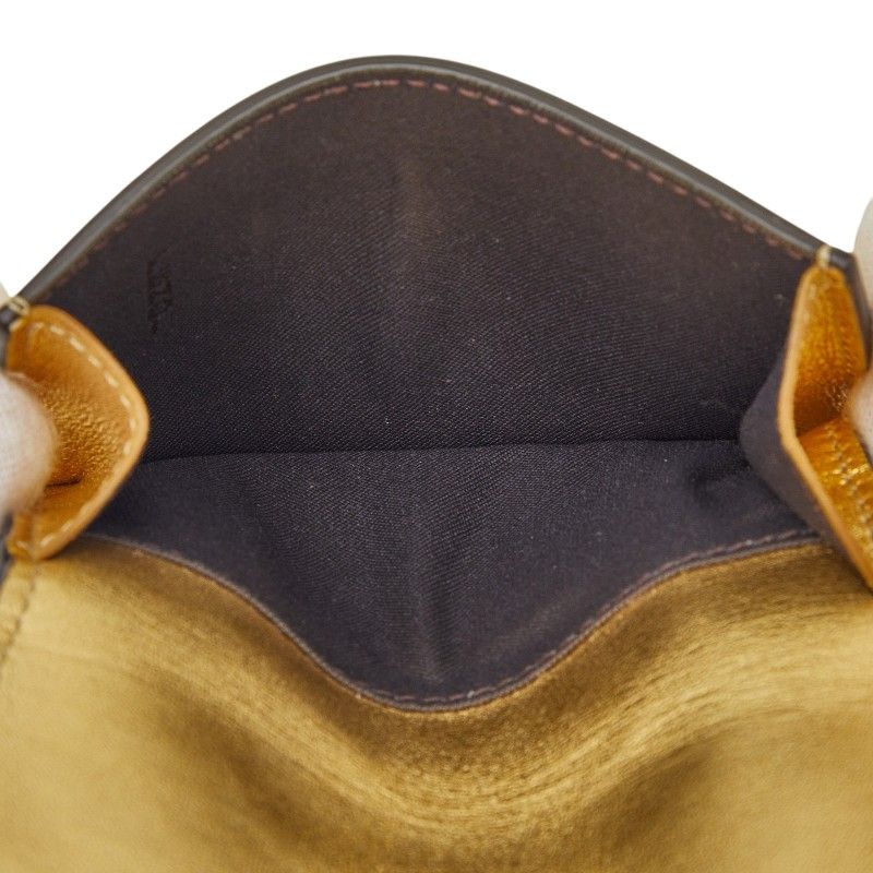 Fendi Trifold Wallet Compact Gold Leather — view 7