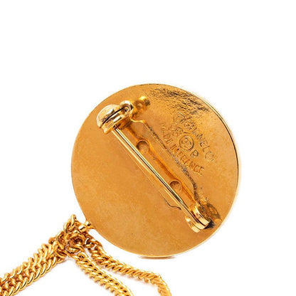 Chanel CC Logo Vintage Brooch Quilted Bag Gold Plated — view 3