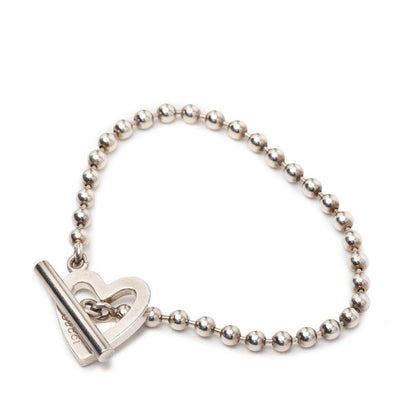 Gucci Heart Ball Chain Bracelet 18 Silver