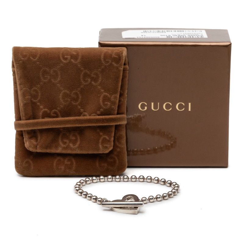 Gucci Heart Ball Chain Bracelet 18 Silver — view 7