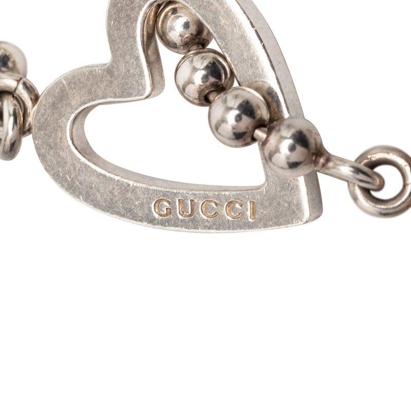 Gucci Heart Ball Chain Bracelet 18 Silver — view 5