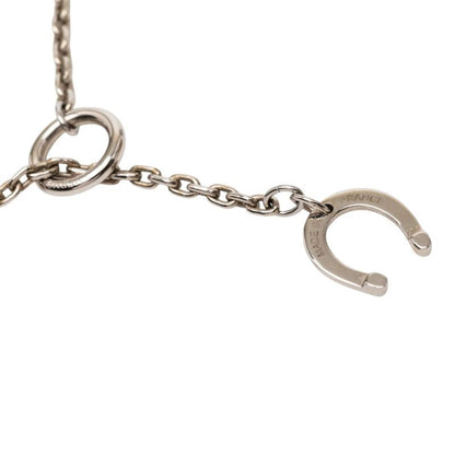Hermes Cheval Horse Motif Pendant Necklace Silver Brown Metal Velcanium — view 4