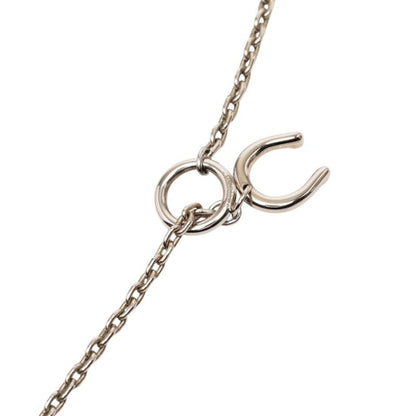 Hermes Cheval Horse Motif Pendant Necklace Silver Brown Metal Velcanium — view 3