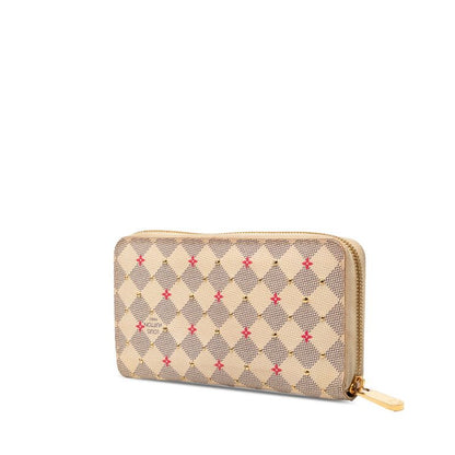 Louis Vuitton Damier Azur Zippy Wallet Studs Zip Around White Pink — view 2