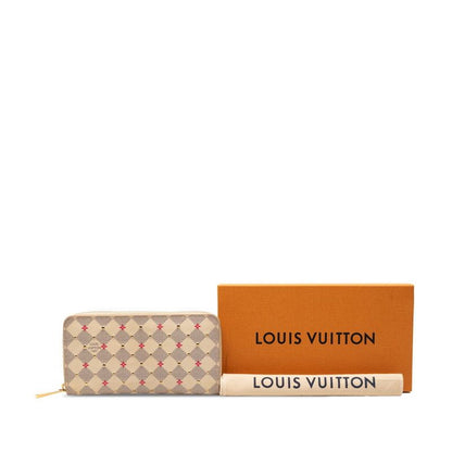Louis Vuitton Damier Azur Zippy Wallet Studs Zip Around White Pink — view 8