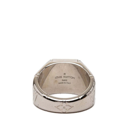 Louis Vuitton Monogram Signet Ring M Silver Metal — view 3