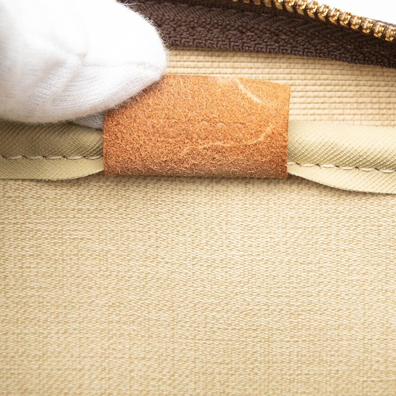 Louis Vuitton Monogram Deauville Handbag Brown Leather — view 6