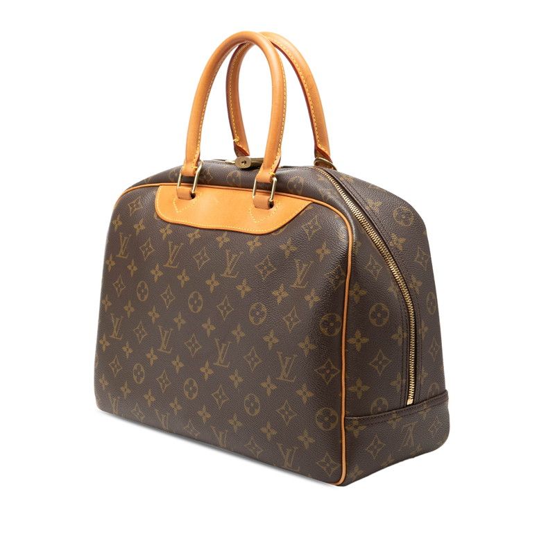Louis Vuitton Monogram Deauville Handbag Brown Leather — view 2