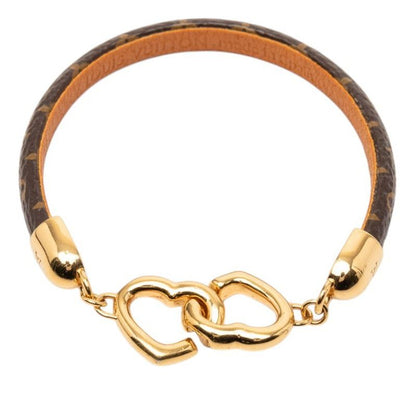 Louis Vuitton Monogram Say Yes Bracelet 17 Brown Gold Plated