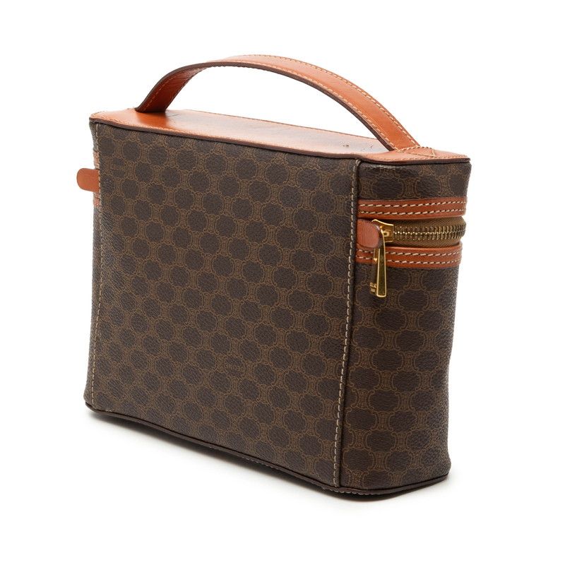 Celine Macadam Handbag Vanity Bag Brown Leather — view 2