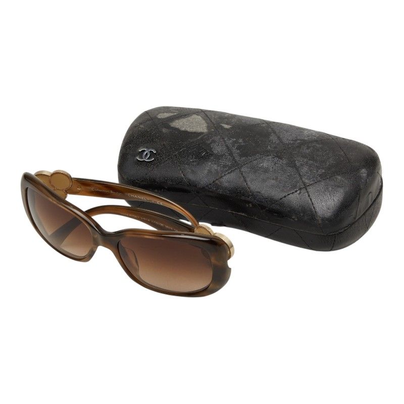 Chanel CC Logo Sunglasses 58 a Brown Acetate 1- Eyewear — view 7