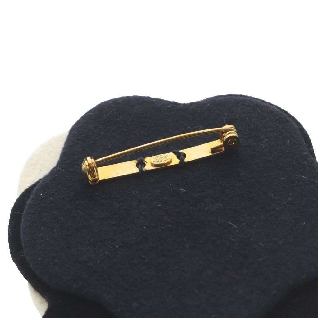 Chanel Camellia Felt Brooch CC Logo Black Ivory — view 5