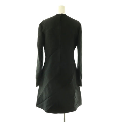 Gucci Long Sleeve Logo Print Dress Silk Blend 38 Black White ES — view 2