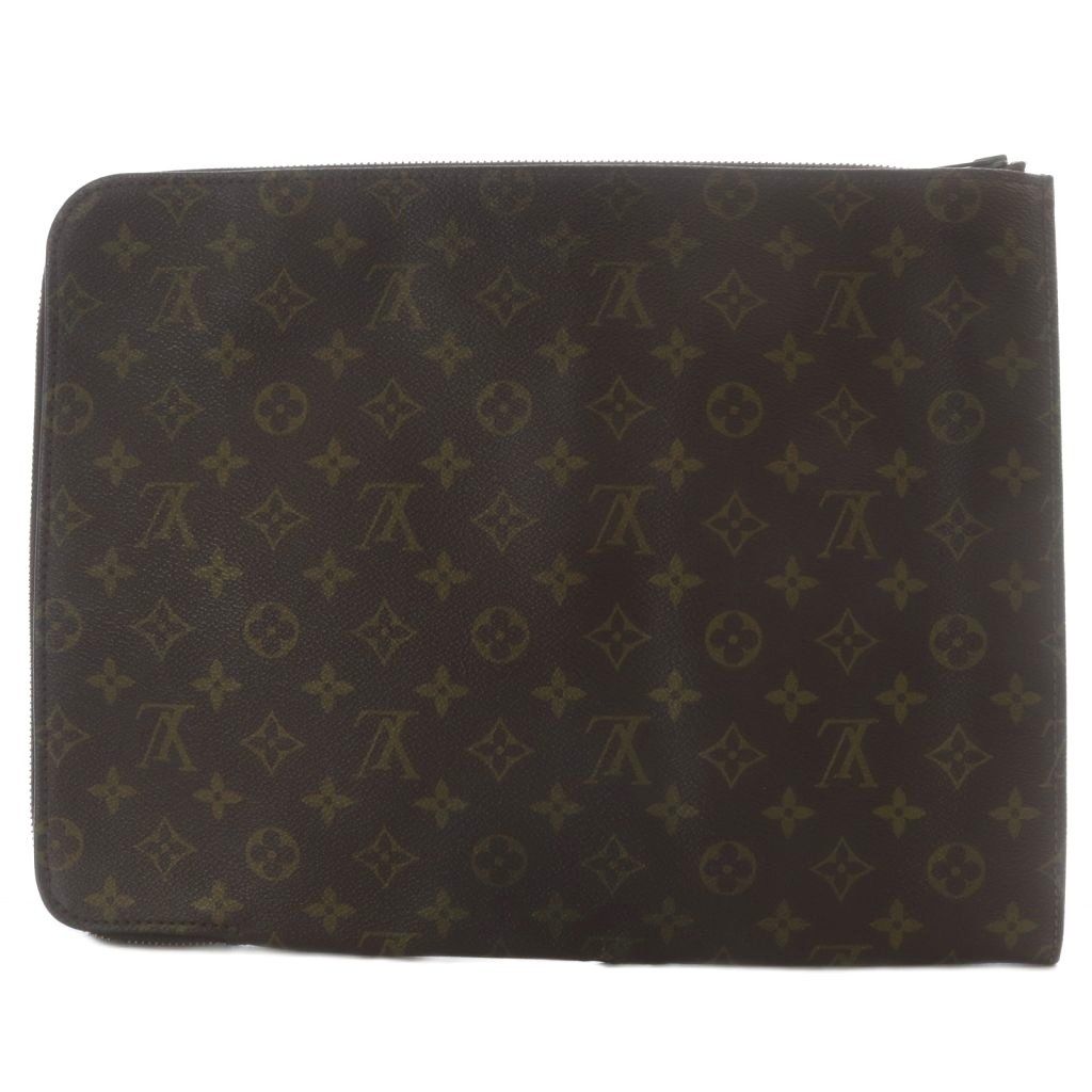 Louis Vuitton Monogram Posh Document Clutch Briefcase Brown — view 2
