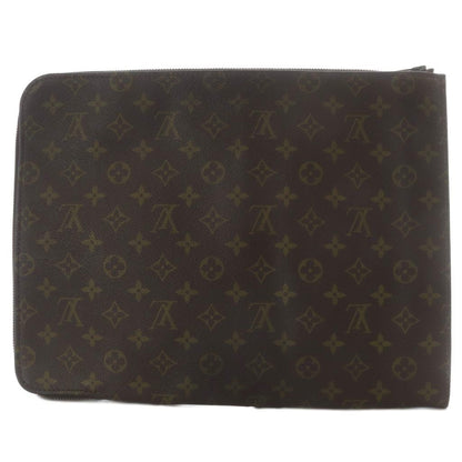Louis Vuitton Monogram Posh Document Clutch Briefcase Brown — view 2