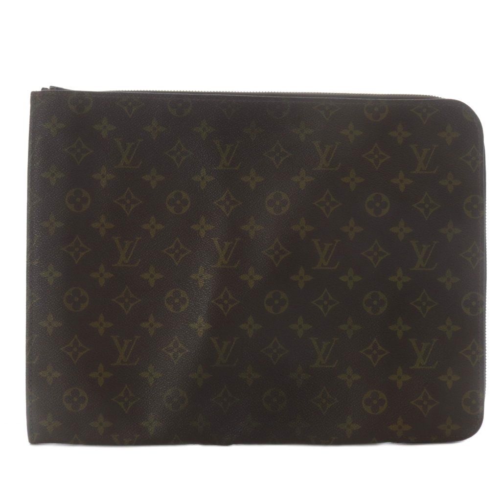 Louis Vuitton Monogram Posh Document Clutch Briefcase Brown