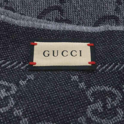 Gucci GG Wool Scarf Shawl Fringe Gray — view 2