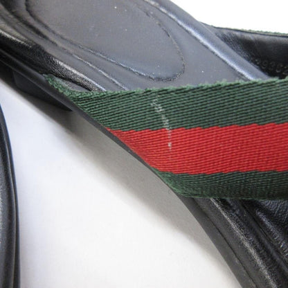 Gucci Sherry Line Thong Sandals Beach GG Logo Leather Switch 8 Black — view 9