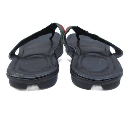Gucci Sherry Line Thong Sandals Beach GG Logo Leather Switch 8 Black — view 3